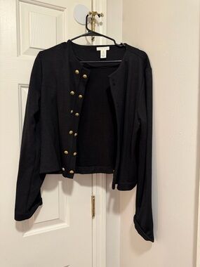H&M Black Knit Cardigan with Label Detail